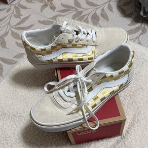 Vans Women's Gold Checkered Sneakers